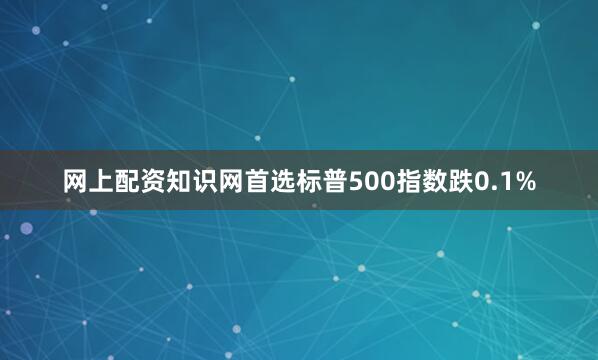 网上配资知识网首选标普500指数跌0.1%